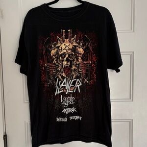 Slayer 2018 World Tour Band Tee Black Graphic T-Shirt Men’s Large